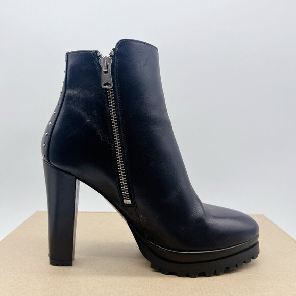 ALLSAINTS Louisa Studded Platform Heel Ankle Boots Black Leather EU 36 US 6 - Picture 8 of 12